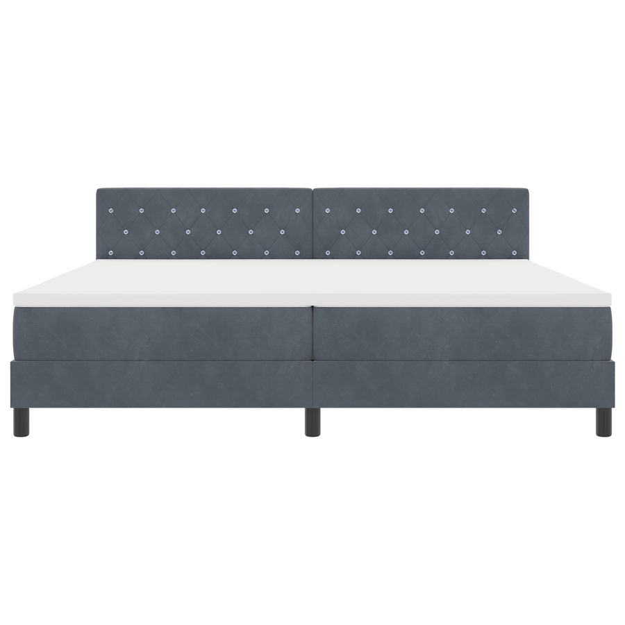 Boxspringbed met matras en LED fluweel donkergrijs 200x200 cm