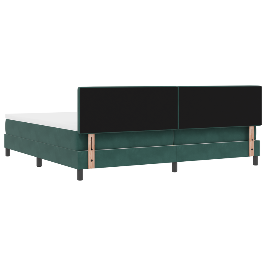Boxspringbed met matras en LED fluweel donkergroen 200x200 cm