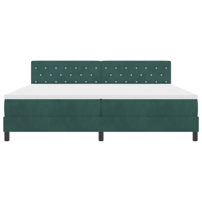 Boxspringbed met matras en LED fluweel donkergroen 200x200 cm
