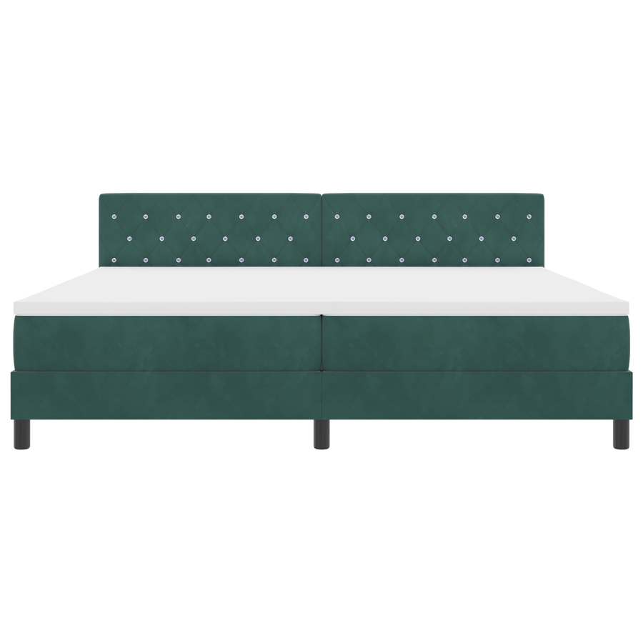 Boxspringbed met matras en LED fluweel donkergroen 200x200 cm
