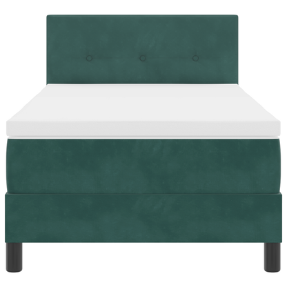 Boxspringbed met matras en LED fluweel donkergroen 80x200 cm