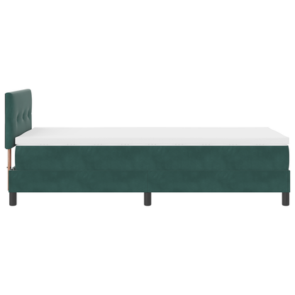 Boxspringbed met matras en LED fluweel donkergroen 80x200 cm