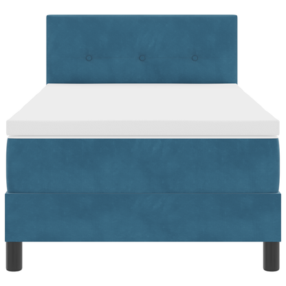 Boxspringbed met matras en LED fluweel donkerblauw 90x190 cm