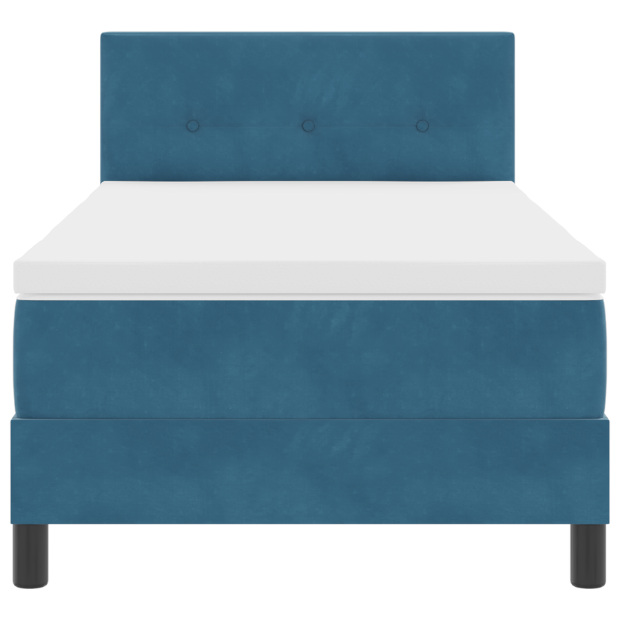 Boxspringbed met matras en LED fluweel donkerblauw 90x190 cm