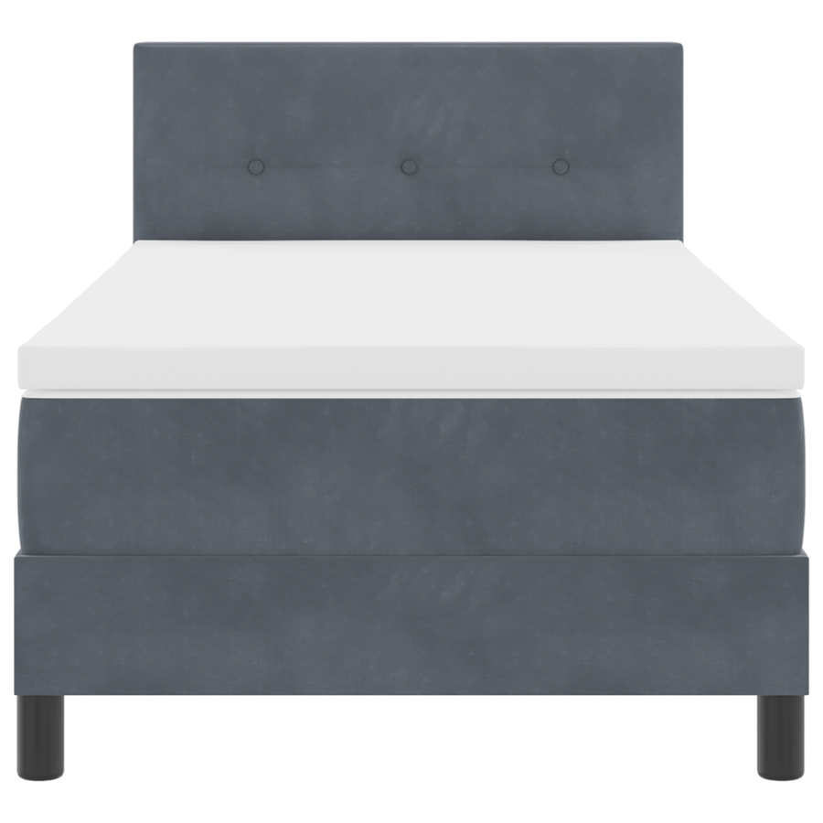 Boxspringbed met matras en LED fluweel donkergrijs 90x200 cm