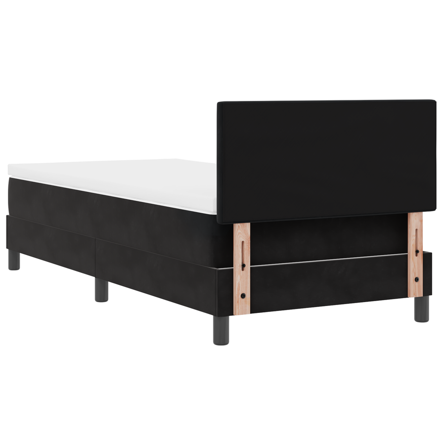 Boxspringbed met matras en LED fluweel zwart 90x200 cm