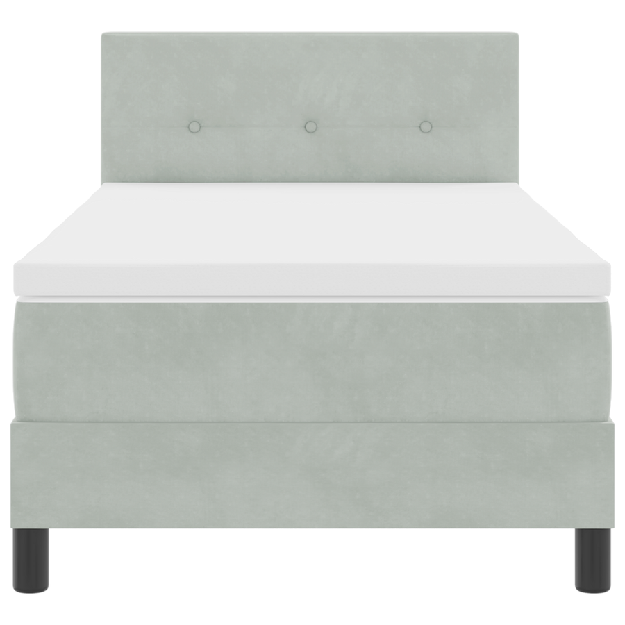 Boxspringbed met matras en LED fluweel lichtgrijs 100x200 cm