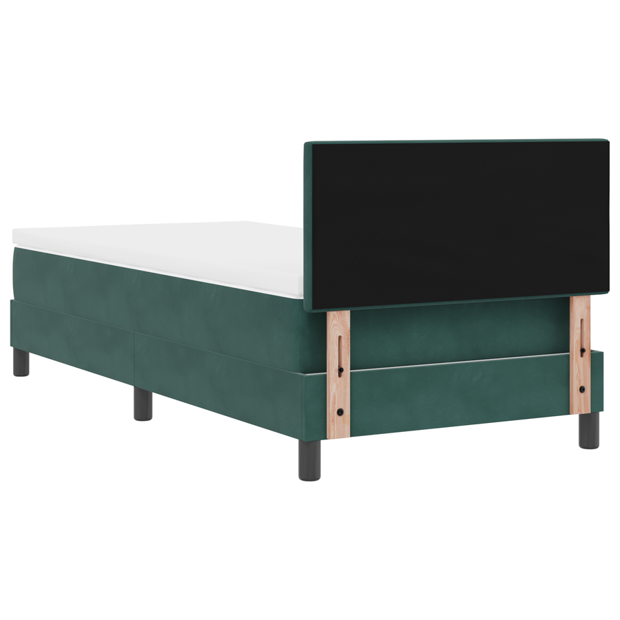 Boxspringbed met matras en LED fluweel donkergroen 100x200 cm