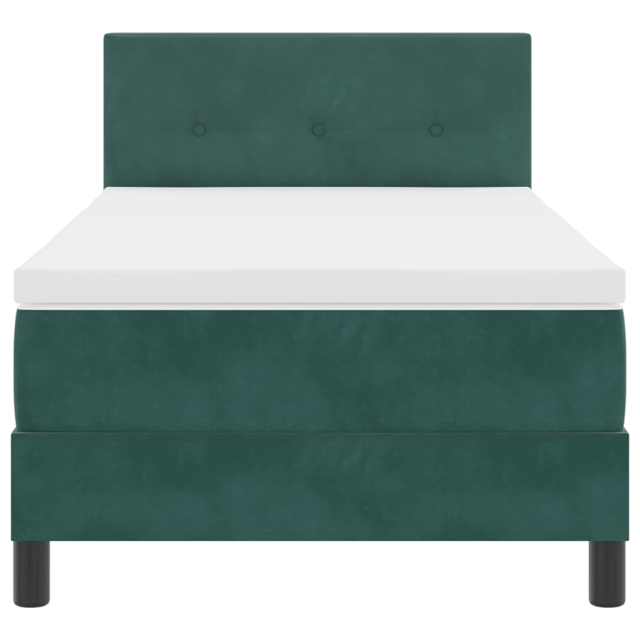 Boxspringbed met matras en LED fluweel donkergroen 100x200 cm
