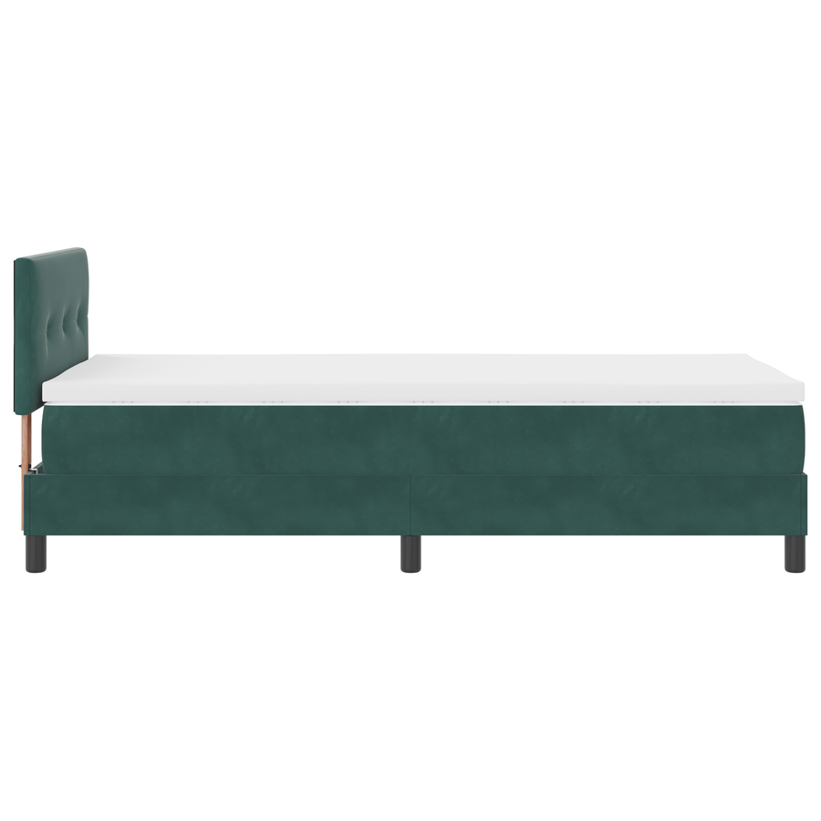 Boxspringbed met matras en LED fluweel donkergroen 100x200 cm