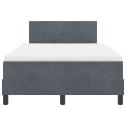 Boxspring Bed met Matras & LED Donkergrijs 120x190 cm Fluweel
