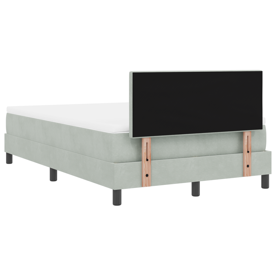 Boxspringbed met matras en LED fluweel lichtgrijs 120x200 cm