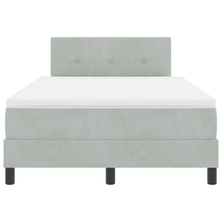 Boxspringbed met matras en LED fluweel lichtgrijs 120x200 cm
