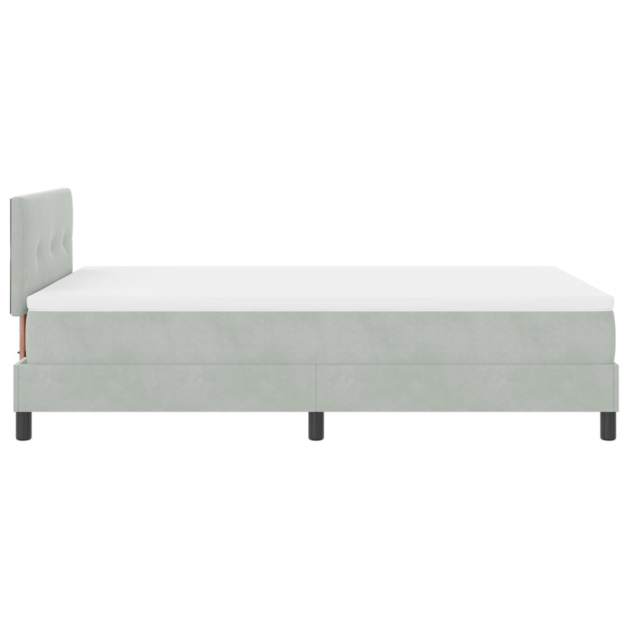 Boxspringbed met matras en LED fluweel lichtgrijs 120x200 cm