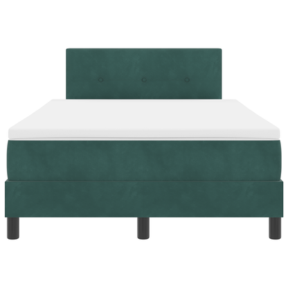 Boxspringbed met Matras & LED Donkergroen 120x200 cm Fluweel