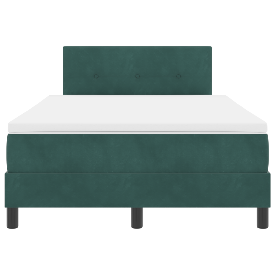 Boxspringbed met Matras & LED Donkergroen 120x200 cm Fluweel