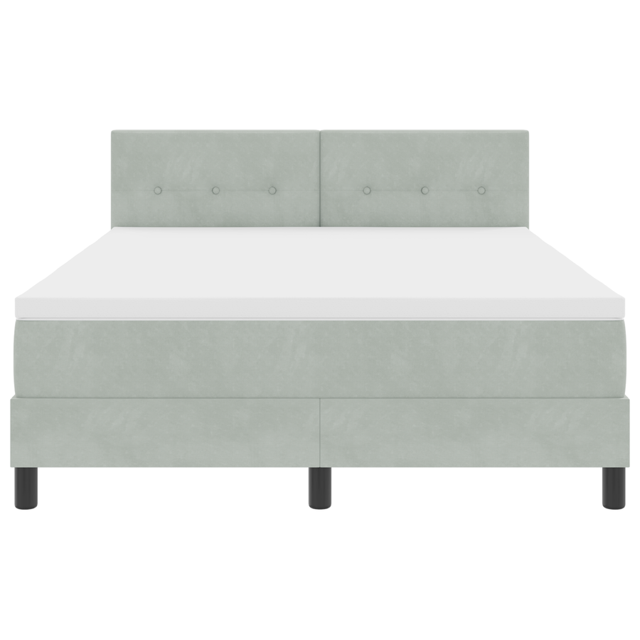 Boxspringbed met matras en LED fluweel lichtgrijs 140x190 cm