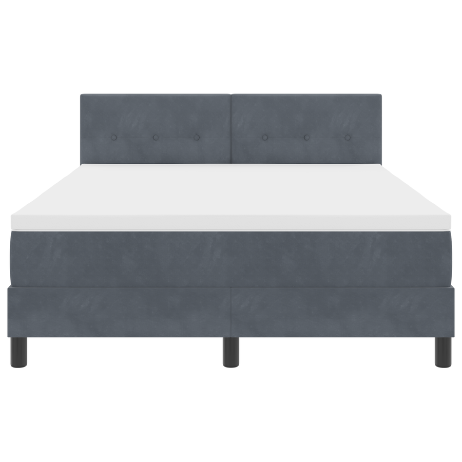 Boxspringbed met matras en LED fluweel donkergrijs 140x190 cm
