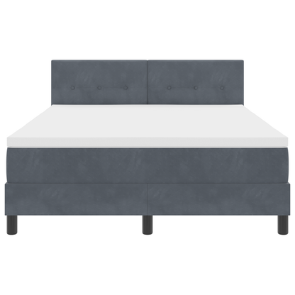 Boxspringbed met matras en LED fluweel donkergrijs 140x200 cm