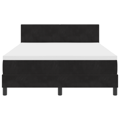 Boxspringbed met matras en LED fluweel zwart 140x200 cm