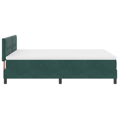 Boxspringbed met matras en LED fluweel donkergroen 140x200 cm