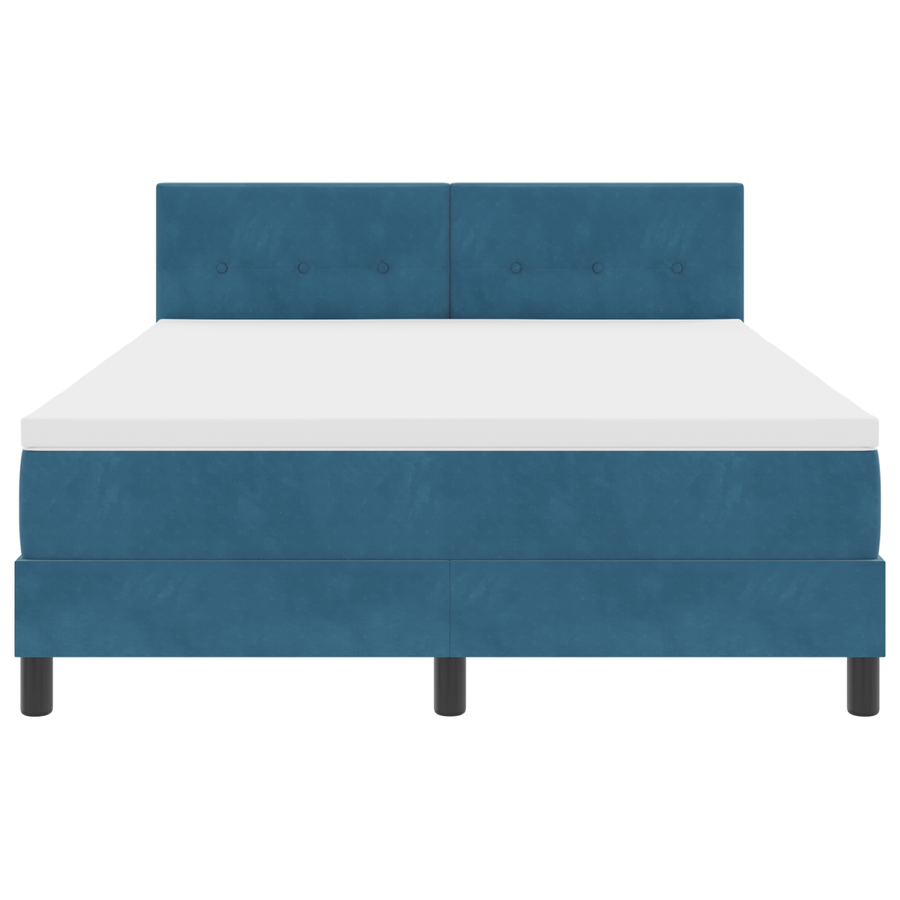 Boxspringbed met matras en LED fluweel donkerblauw 140x200 cm