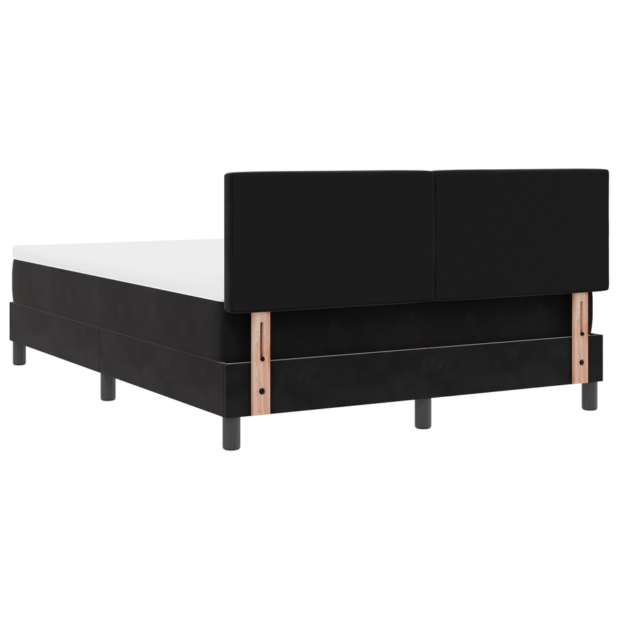 Boxspring Bed met Matras & LED Zwart 160x200 cm Fluweel
