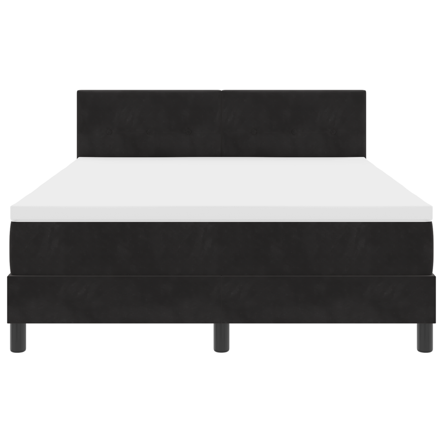 Boxspring Bed met Matras & LED Zwart 160x200 cm Fluweel