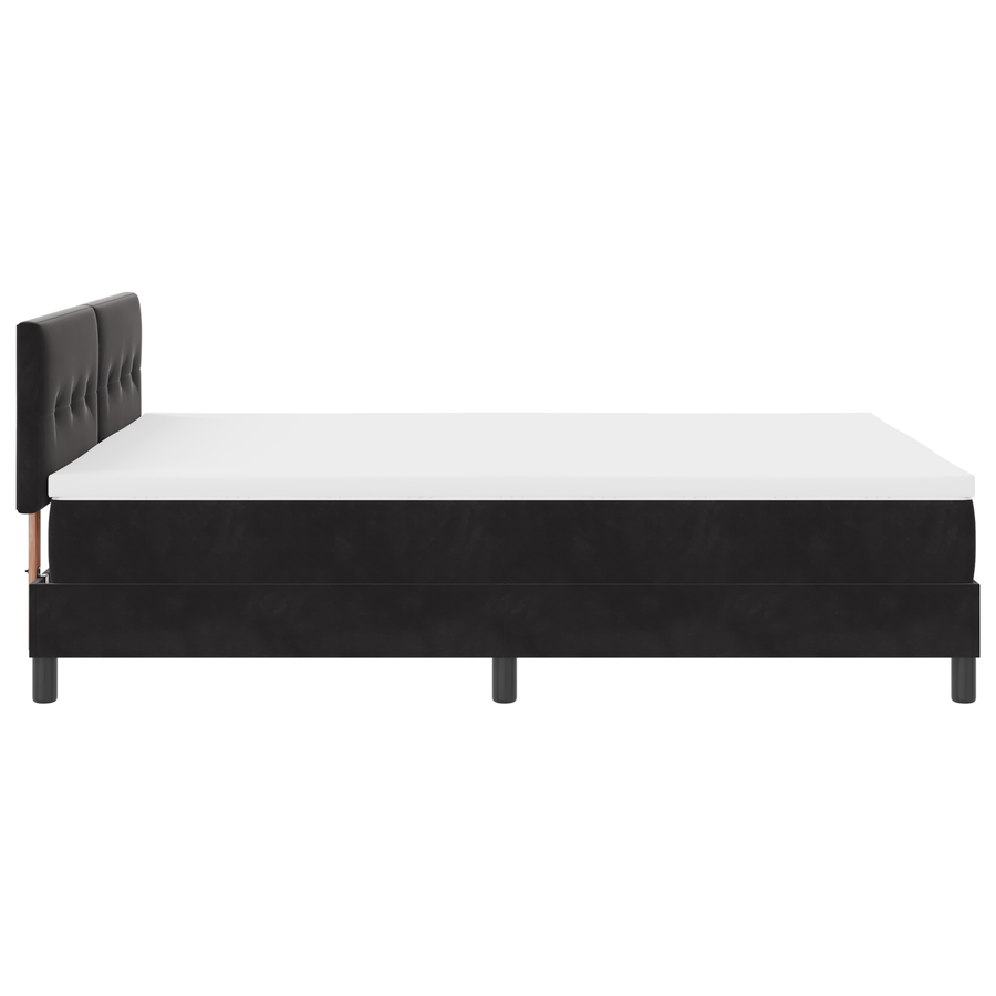 Boxspring Bed met Matras & LED Zwart 160x200 cm Fluweel
