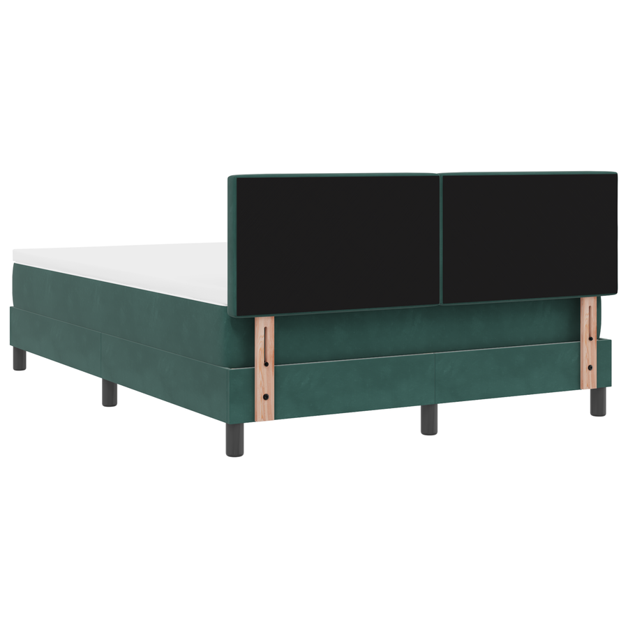Boxspringbed met matras en LED fluweel donkergroen 160x200 cm