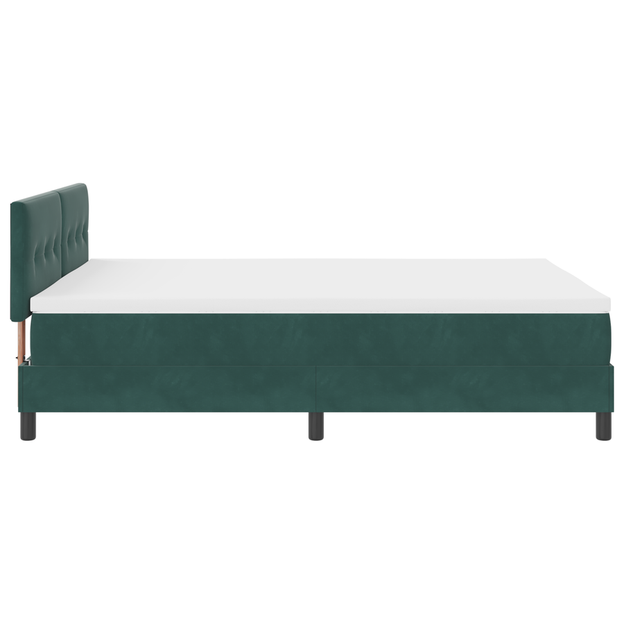 Boxspringbed met matras en LED fluweel donkergroen 160x200 cm
