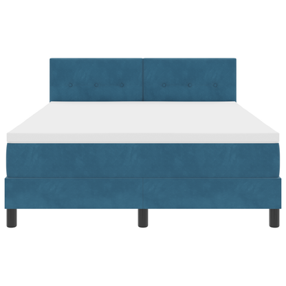 Boxspringbed met matras en LED fluweel donkerblauw 160x200 cm