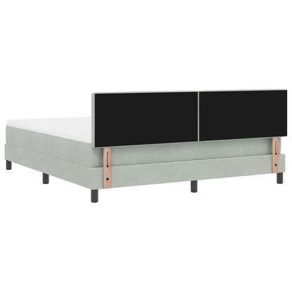 Boxspringbed met matras en LED fluweel lichtgrijs 180x200 cm
