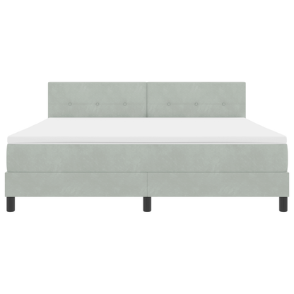 Boxspringbed met matras en LED fluweel lichtgrijs 180x200 cm