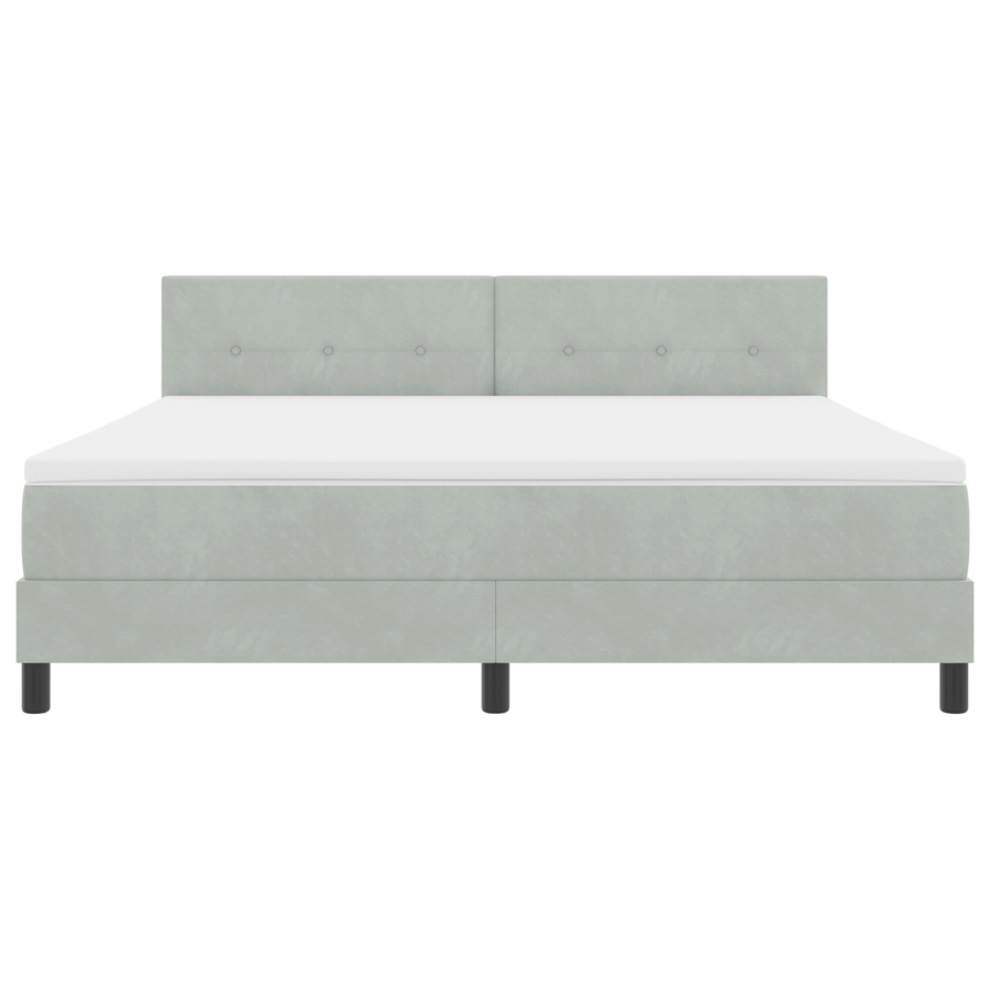 Boxspringbed met matras en LED fluweel lichtgrijs 180x200 cm