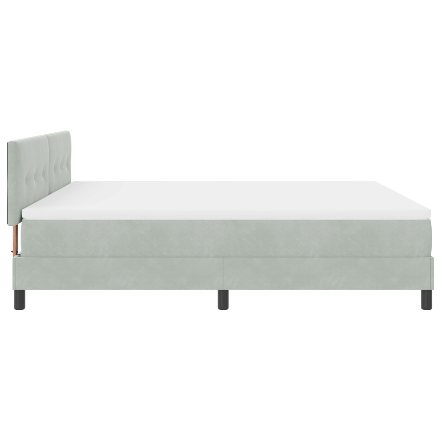 Boxspringbed met matras en LED fluweel lichtgrijs 180x200 cm