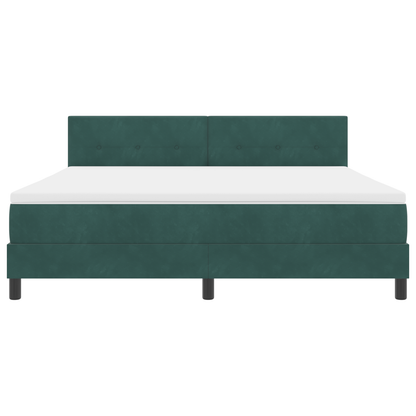 Boxspringbed met matras en LED fluweel donkergroen 180x200 cm