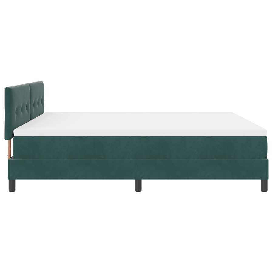 Boxspringbed met matras en LED fluweel donkergroen 180x200 cm