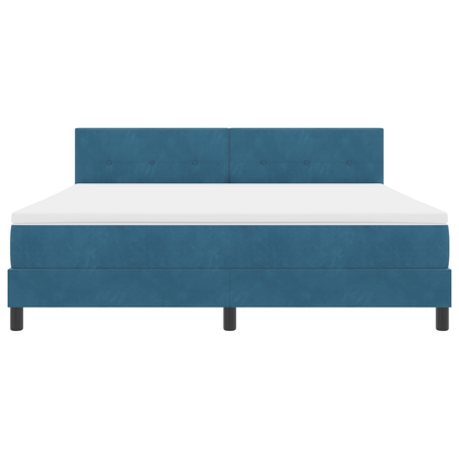 Boxspringbed met matras en LED fluweel donkerblauw 180x200 cm