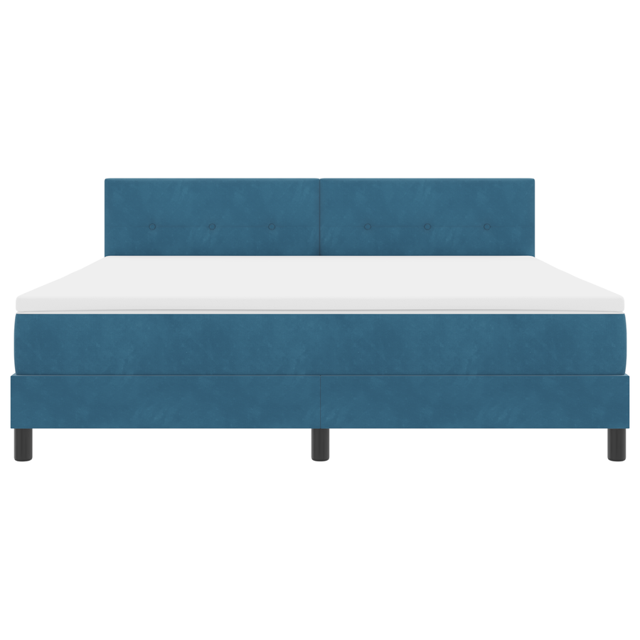 Boxspringbed met matras en LED fluweel donkerblauw 180x200 cm