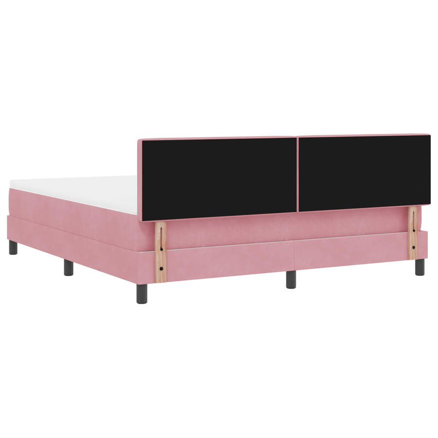 Boxspringbed met Matras & LED Roze 180x200 cm Fluweel