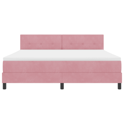 Boxspringbed met Matras & LED Roze 180x200 cm Fluweel