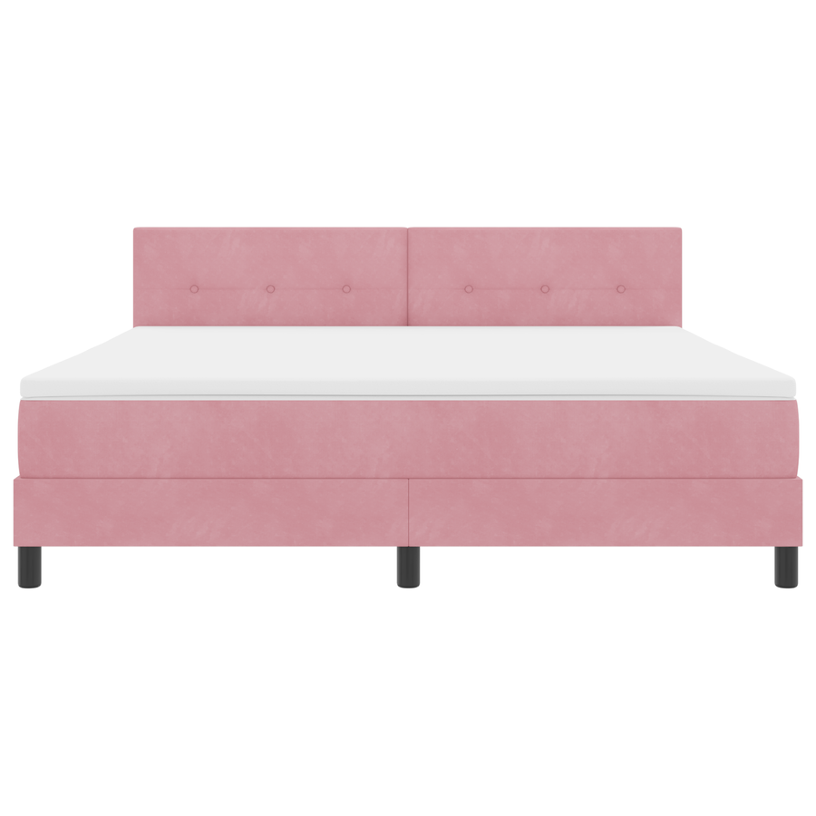 Boxspringbed met Matras & LED Roze 180x200 cm Fluweel