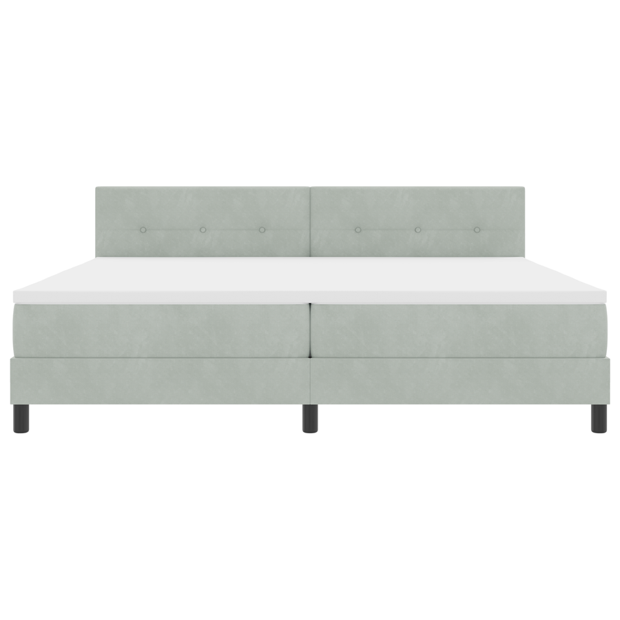 Boxspringbed met matras en LED fluweel lichtgrijs 200x200 cm