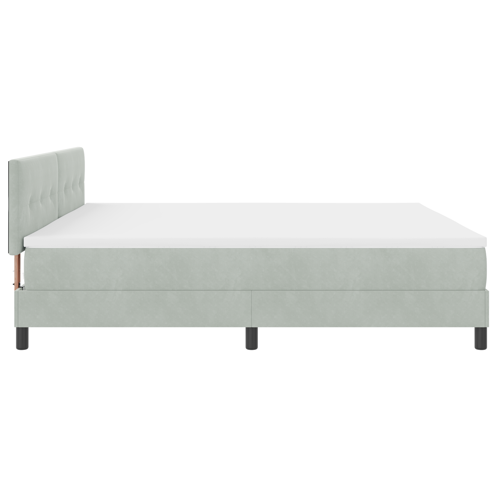 Boxspringbed met matras en LED fluweel lichtgrijs 200x200 cm
