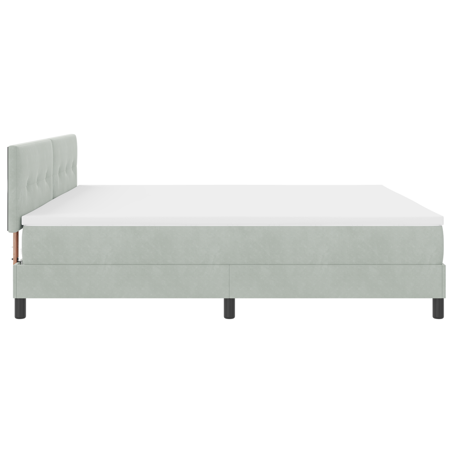 Boxspringbed met matras en LED fluweel lichtgrijs 200x200 cm