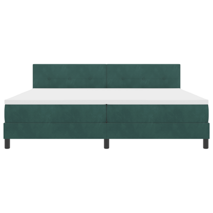 Boxspringbed met matras en LED fluweel donkergroen 200x200 cm