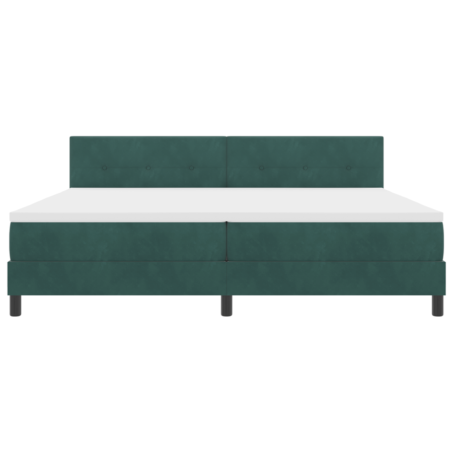Boxspringbed met matras en LED fluweel donkergroen 200x200 cm