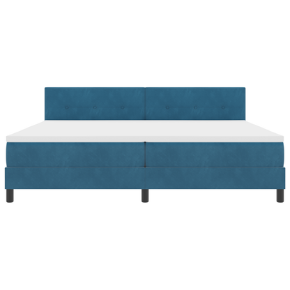 Boxspringbed met matras en LED fluweel donkerblauw 200x200 cm