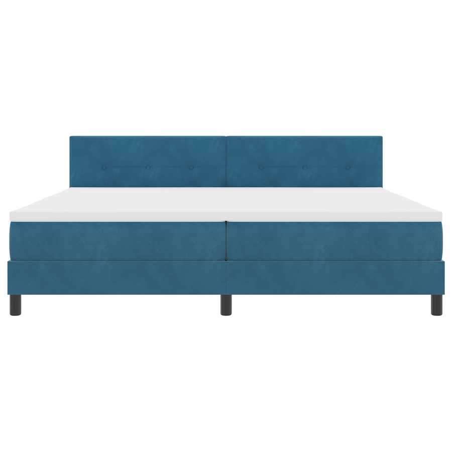 Boxspringbed met matras en LED fluweel donkerblauw 200x200 cm